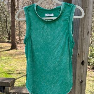 Zenana Outfitters Teal Ribbed Sleeveless Tank Top